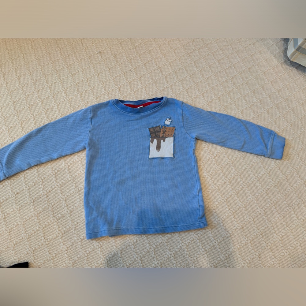 Mish boys “smores” long sleeve waffle shirt